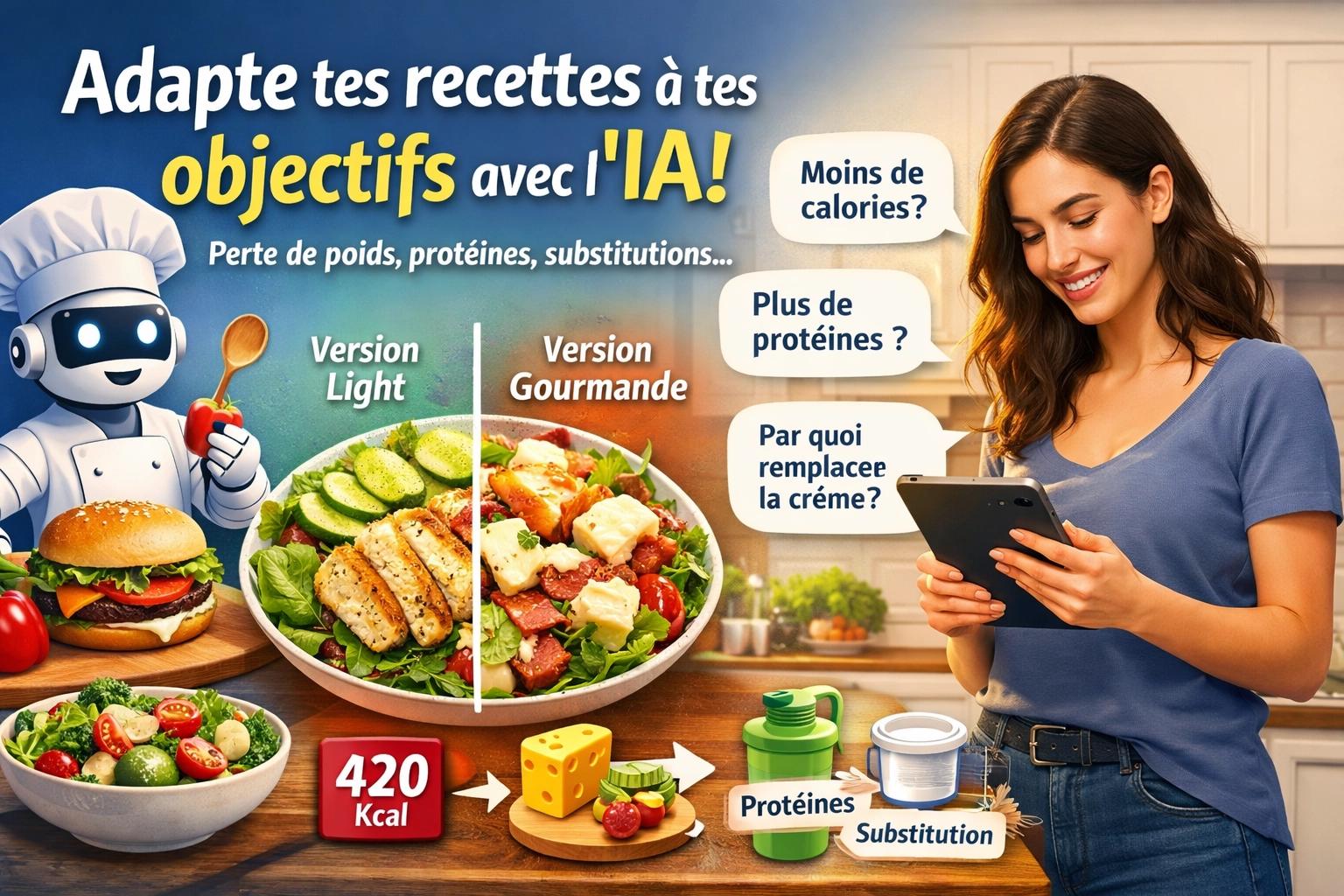 Comment l’IA t’aide à adapter tes recettes à tes objectifs (perte de poids, protéines, substitutions, etc.)
